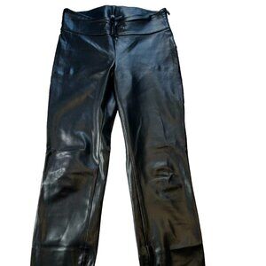 Zara Black Faux Leather Leggings Slim Fit Ankle Pants Goth Edgy Women's Small S